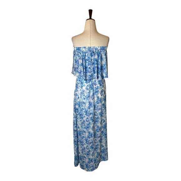 Show Me Your‎ Mumu Dress Women XS Blue White Floral Mama Blues Hacienda Maxi - Picture 3 of 12